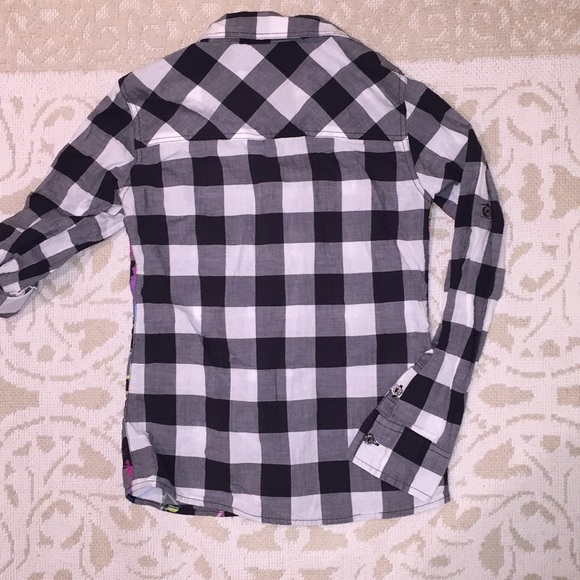 JUSTICE “Paint” Spattered Black/White Top-Size 10 - Picture 2 of 5